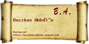 Beczkes Abbás névjegykártya